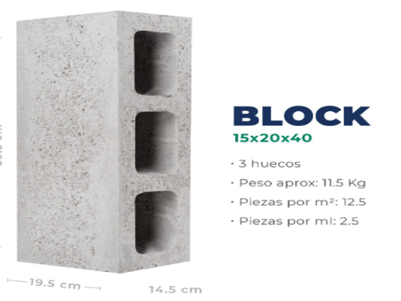 Block 15x20x40cm Yucatán
