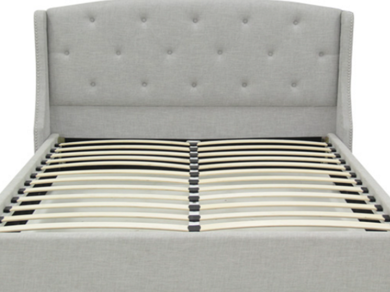 CAMA QUEEN TELA GRIS LAN