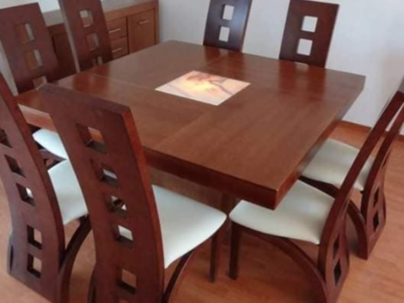 Mesa de comedor 8 sillas café Huamantla