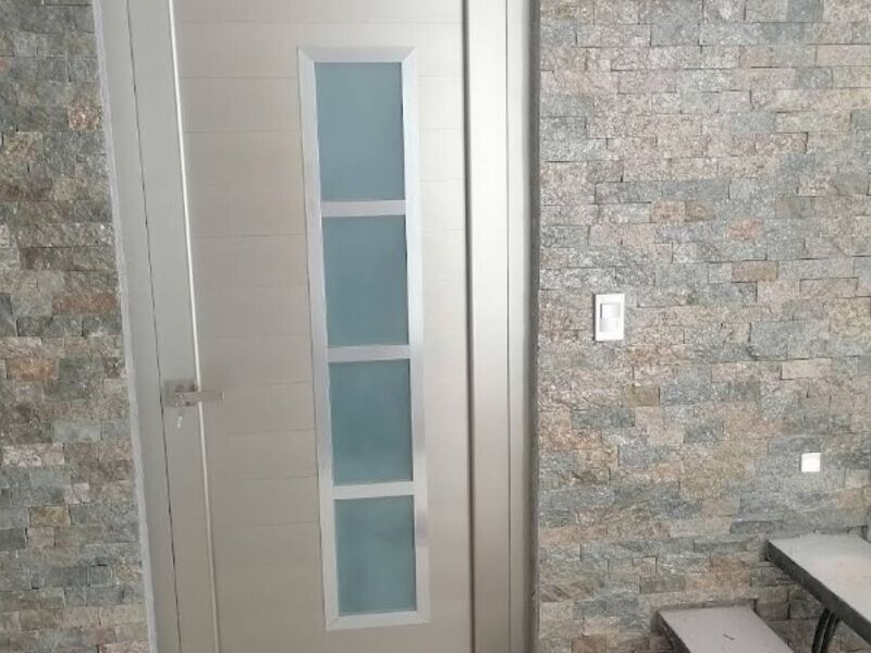 Puerta de aluminio diseños en vidrio México