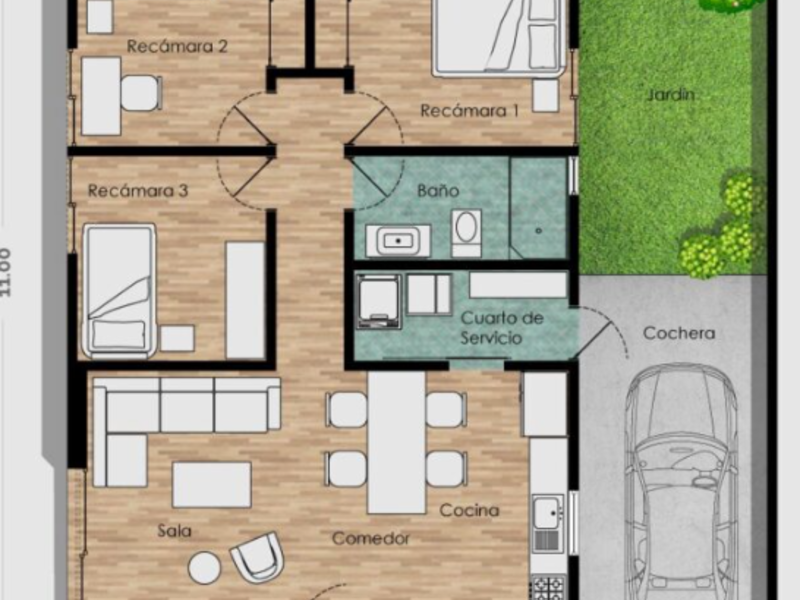 Diseño Casa 1 Planta Puebla