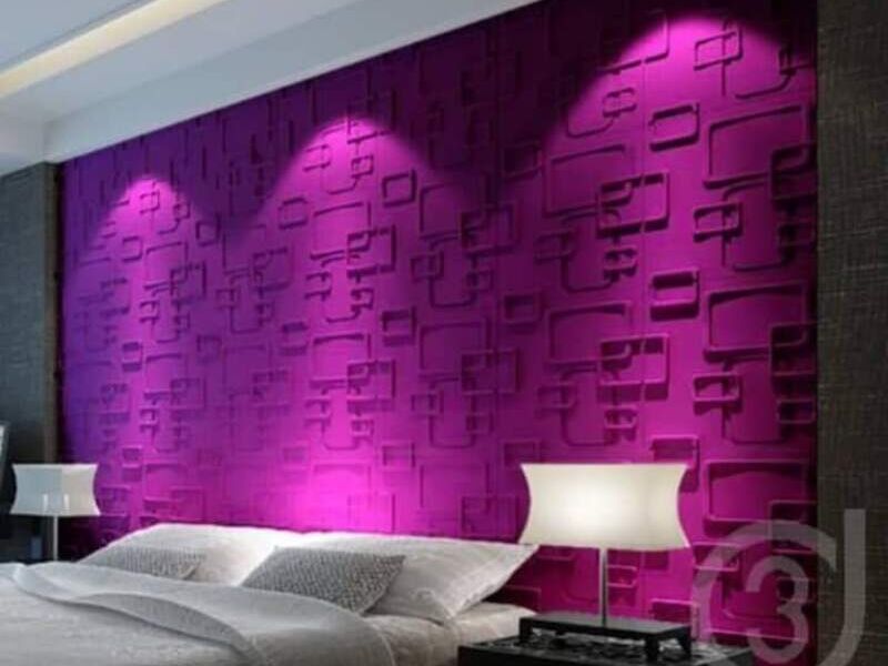 panel 3d morado