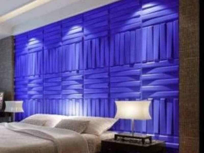 Panel 3d líneas azules