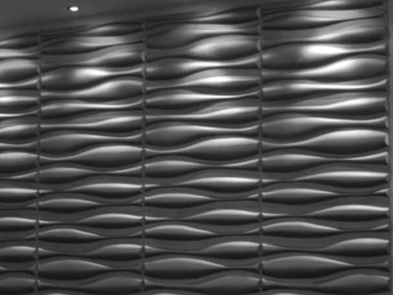 Panel 3d ondas black