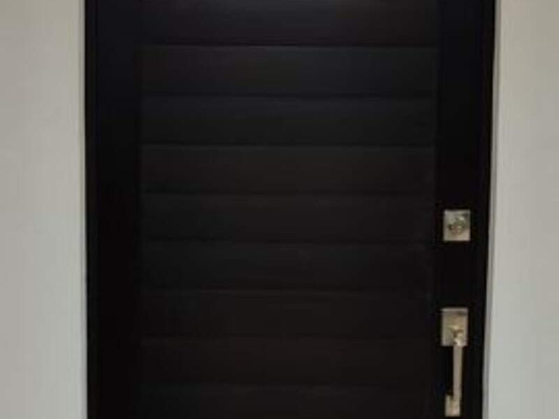 Puerta principal aluminio negro GUADALAJARA 