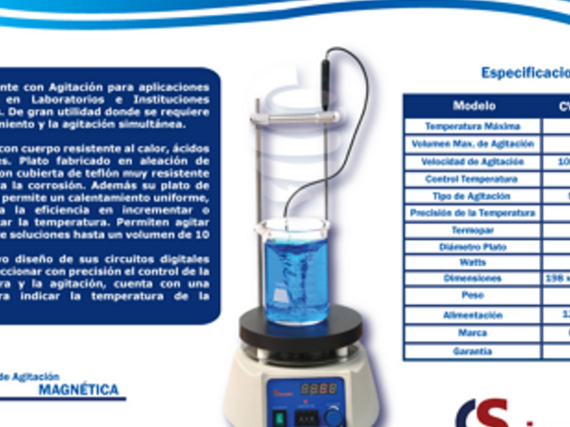 AGITADOR MAGNETICO CON TEMPERATURA DIGITAL
