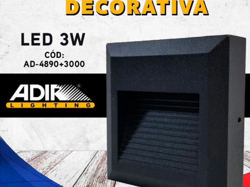 ARBOTANTE DECORATIVO CUADRADO LED 3W