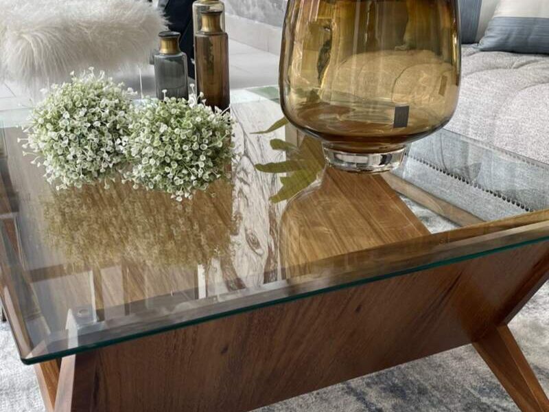 Mesa madera cristal