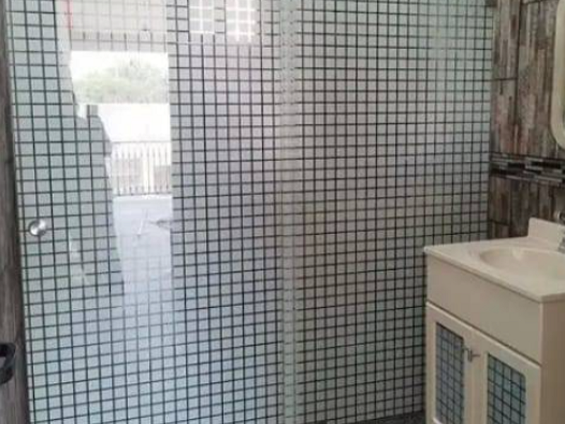 Cancel de baño en vidrio blanco Tlaxcala