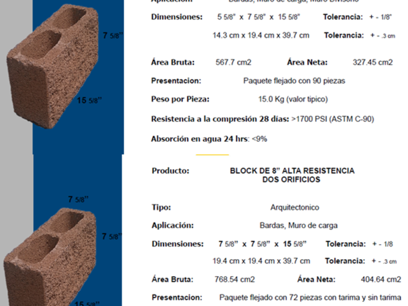 BLOCK 6" Y 8" ARQUITECTONICO Guanajuato