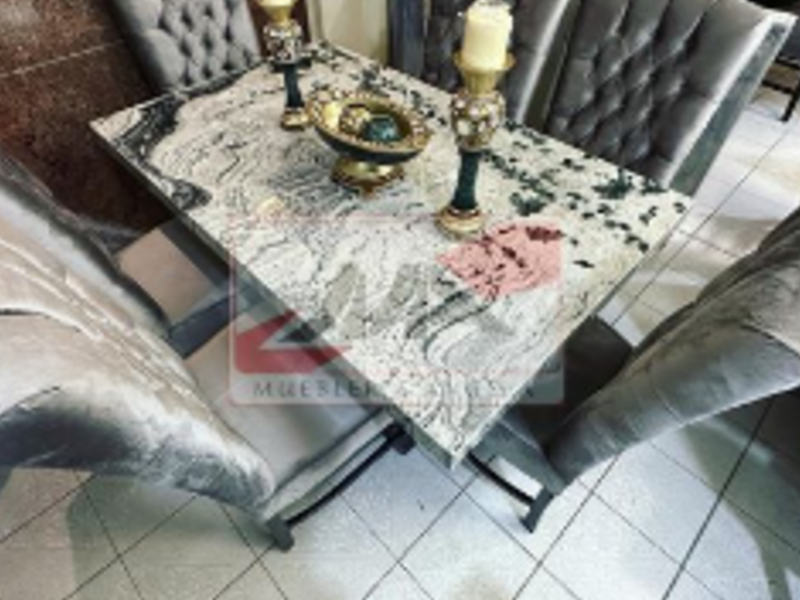 Comedor tapizado gris México