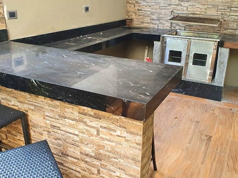 Revestimiento granito cocina exterior