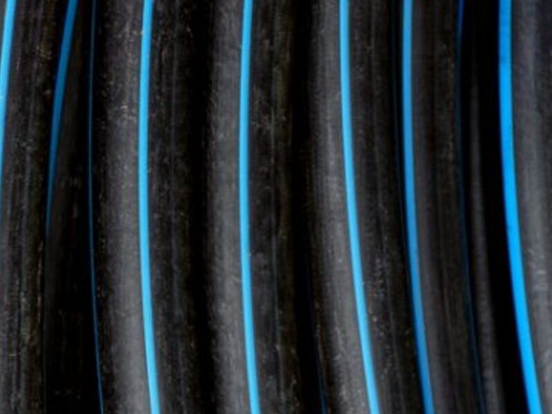 Tubería PEAD franja azul México