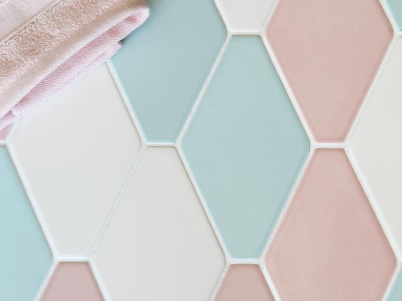 Porcelanato Hexagonal Rosa/Cielo México
