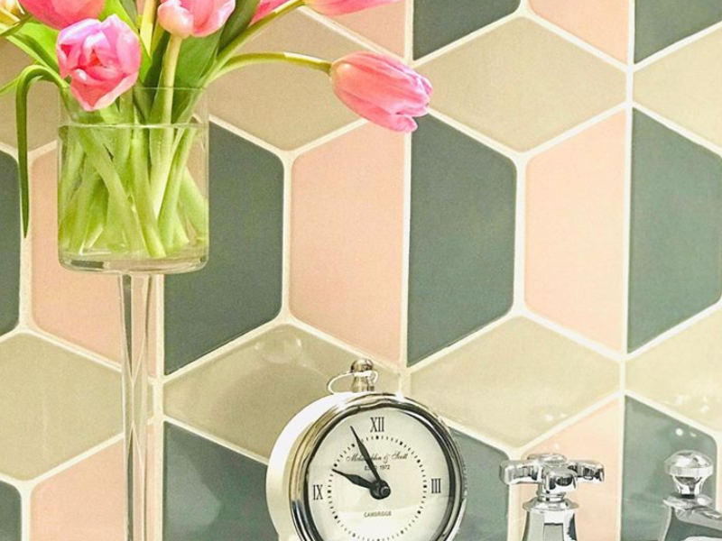 Porcelanato Hexagonal Rosa/Grey  México
