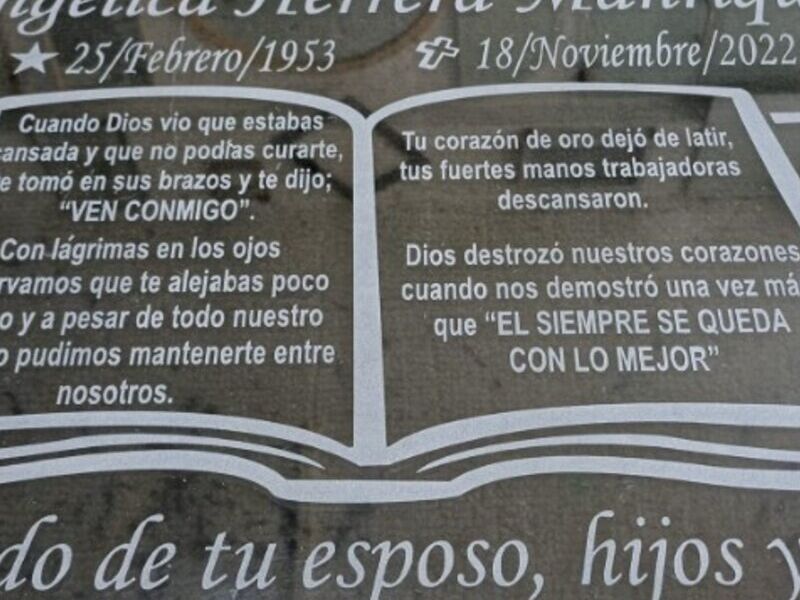 Placa para cripta en cristal Rincón de Romos
