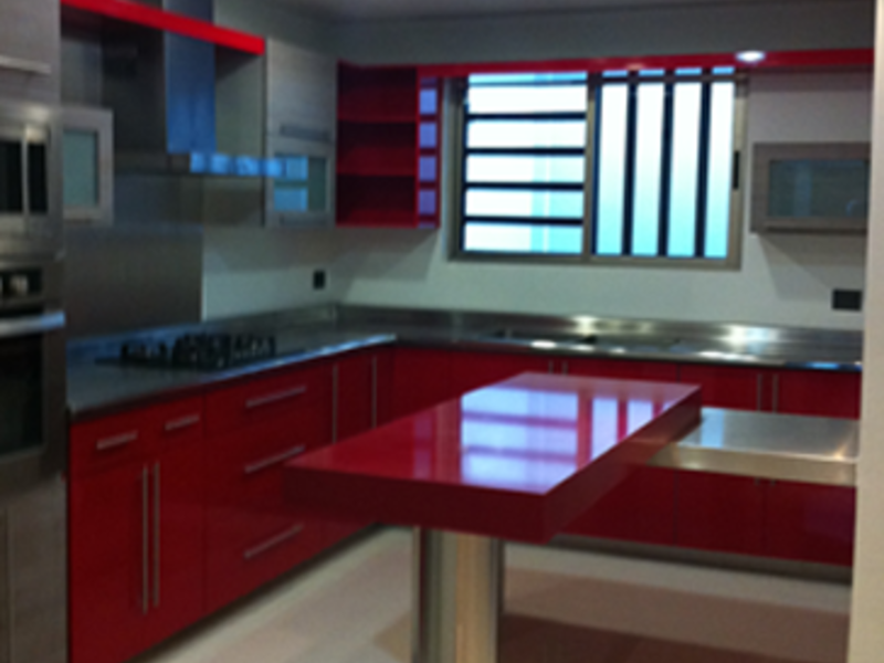 Muebles cocina rojo México