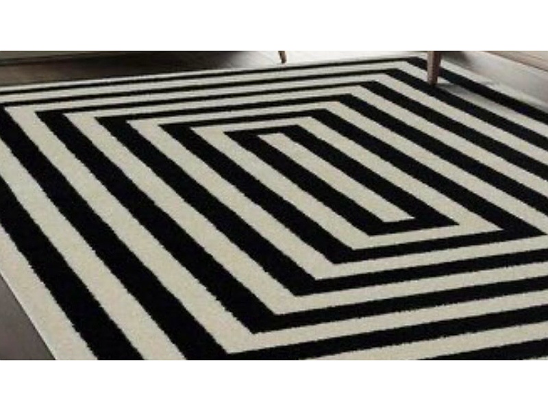 Alfombra negro con blanco Mexico Marull