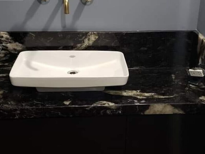Mesón lavabo Granito titanium México
