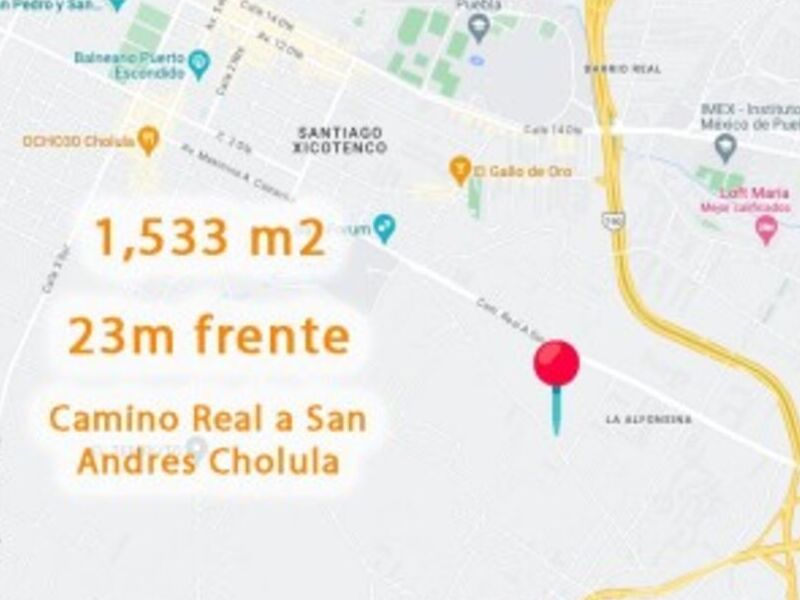 Venta terreno San Andres Puebla