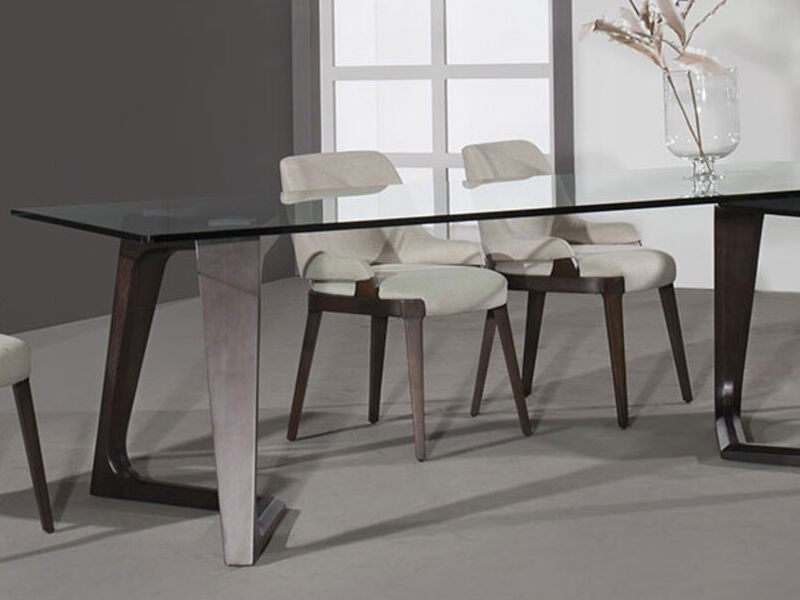 Mesa comedor madera cristal México