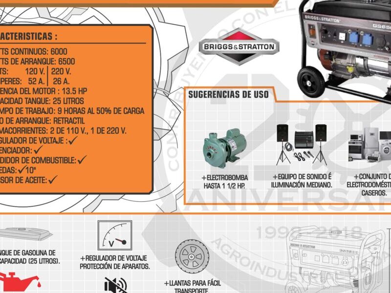 Generador a gasolina en Oaxaca