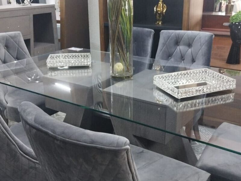Comedor 6 puesto gris México