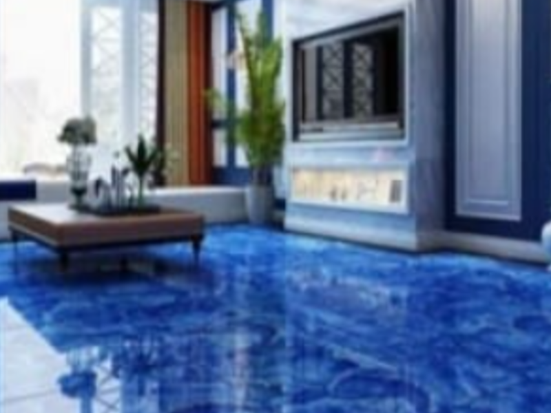 Piso Resina Epoxy Azul Monterrey