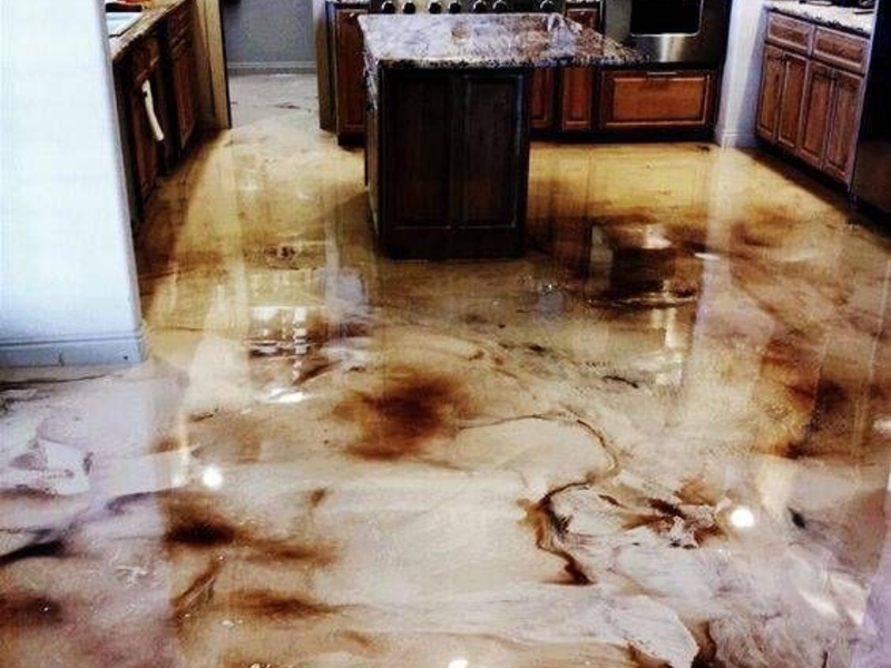 Piso Resina Epoxy Blanco/Café Guadalajara