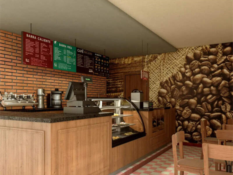 DISEÑO INTERIOR CAFETERIA VILLAHERMOSA