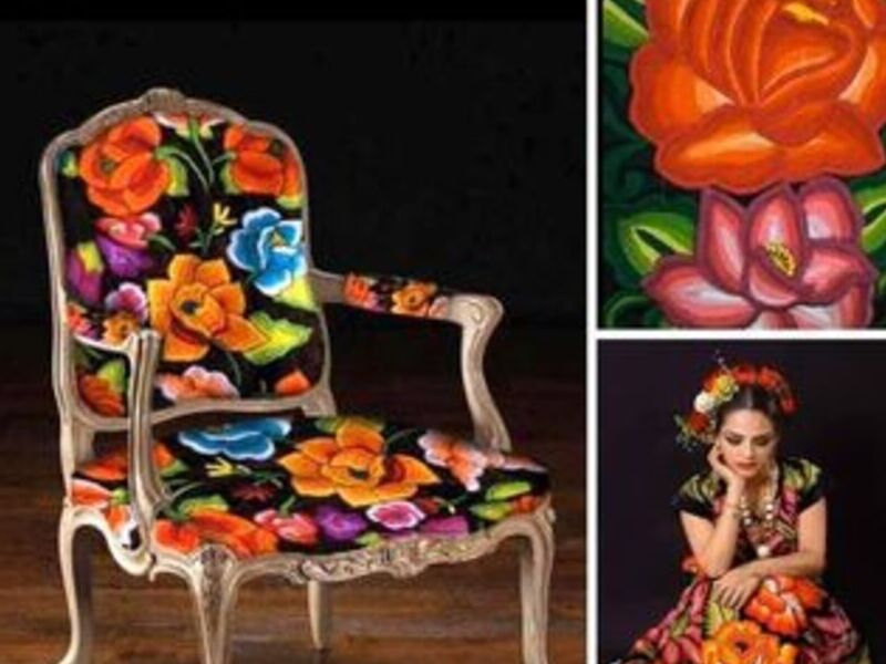 Silla Bordada Colores México