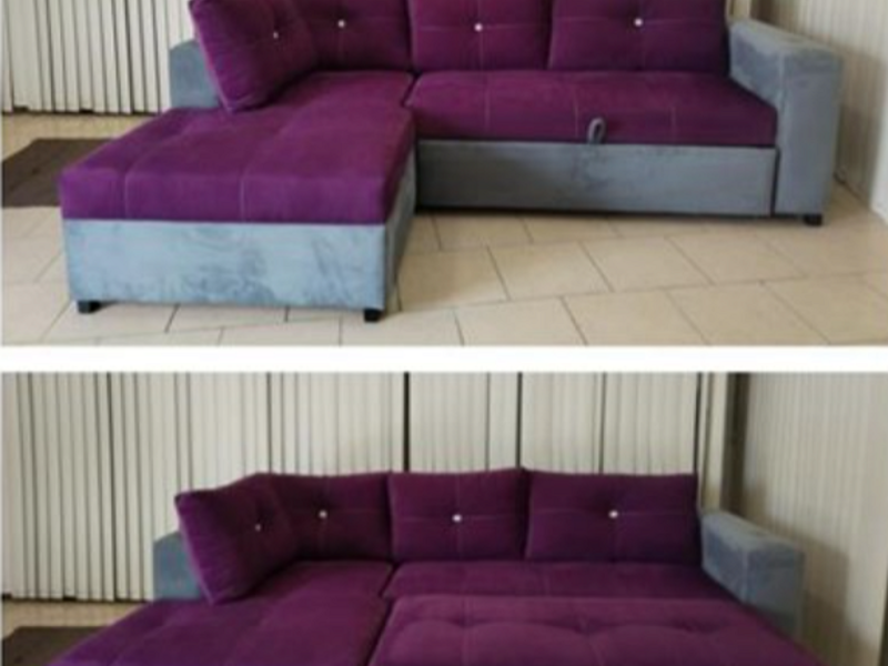 Sofa cama color lila/gris Cuautitlán Izcalli