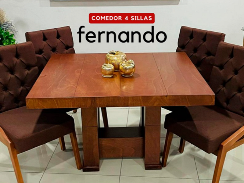 Comedor 4 asientos color café Ciudad Guzmán