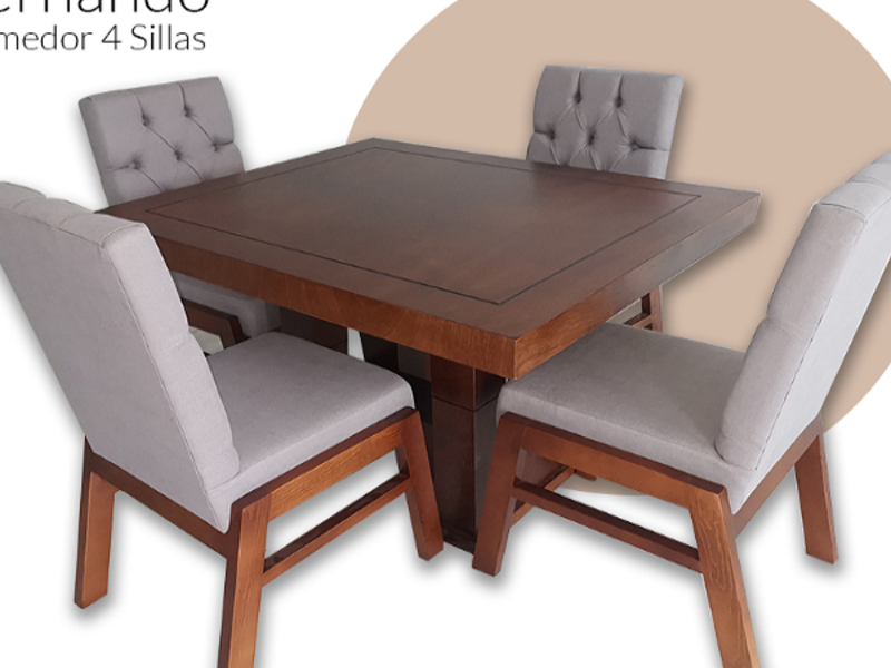 Comedor 4 asientos color café y beige Jalisco