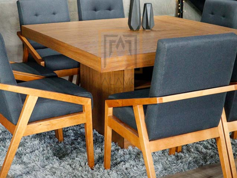 Comedor Valencia con 8 sillas Ava Grafito 