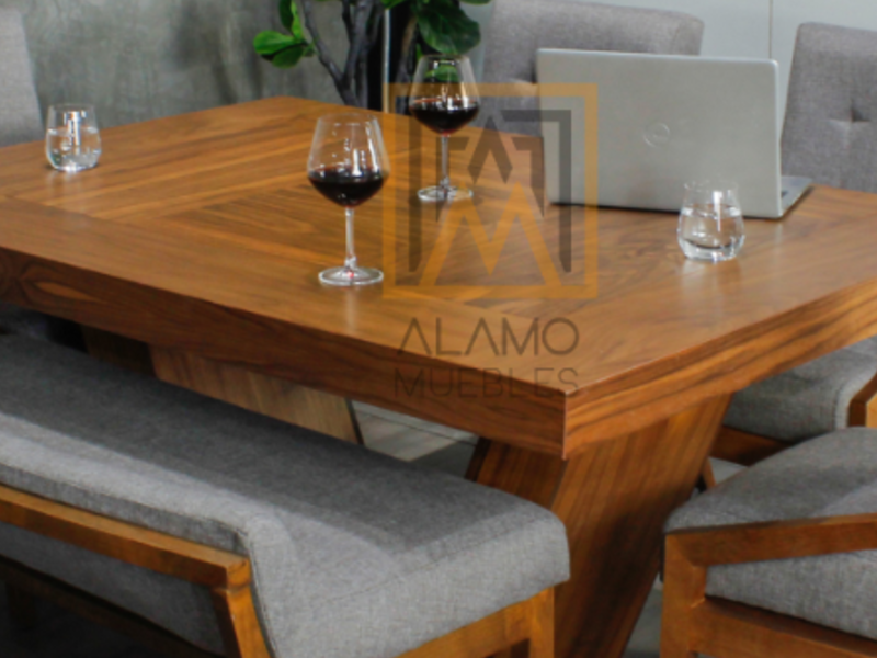Comedor Madison con 4 sillas y 1 banca Ava