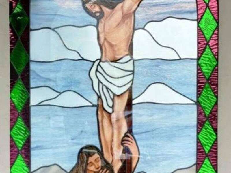 Vitral de color con grisalla horneada Toluca