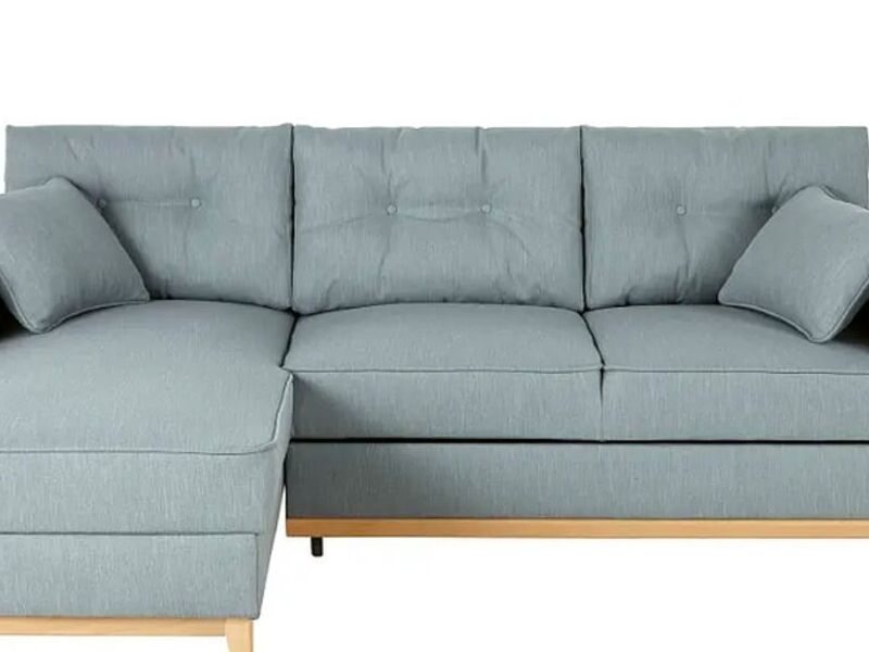 Sofá-cama esquinero azul glaciar 