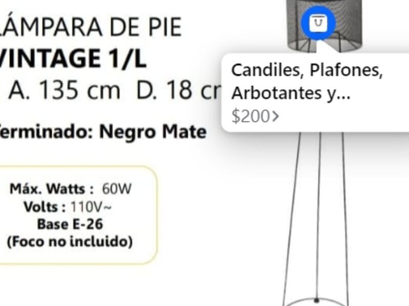 Lampara Pie Vintage Celaya