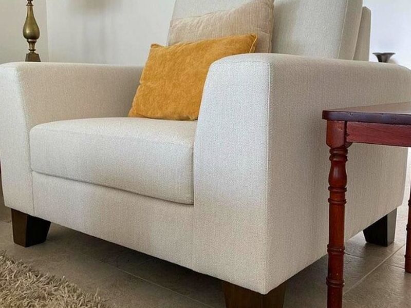 Sillon Tapizado Blanco Xalapa