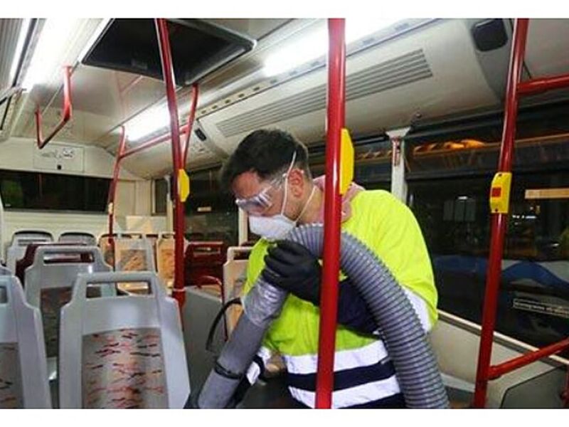 Desinfección transporte público Mexico 