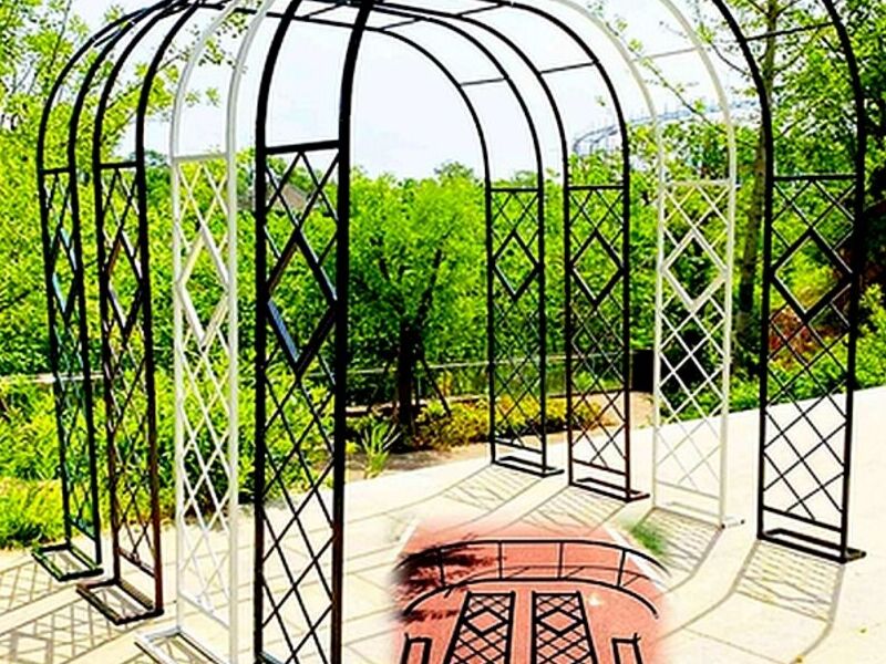 Pérgola hierro forjado enrejado Yucatán