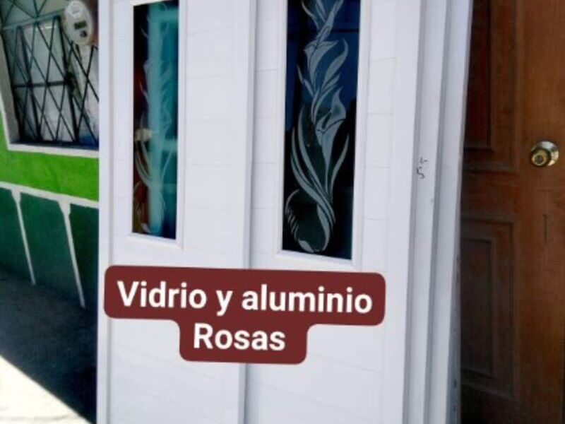 Puerta de aluminio blanco Puebla