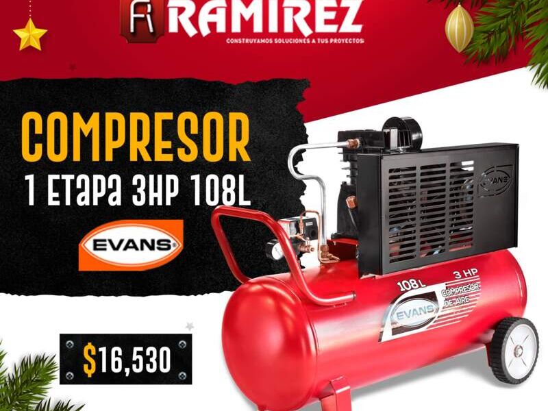 Compresor 1 Etapa 3HP 108L Mexico