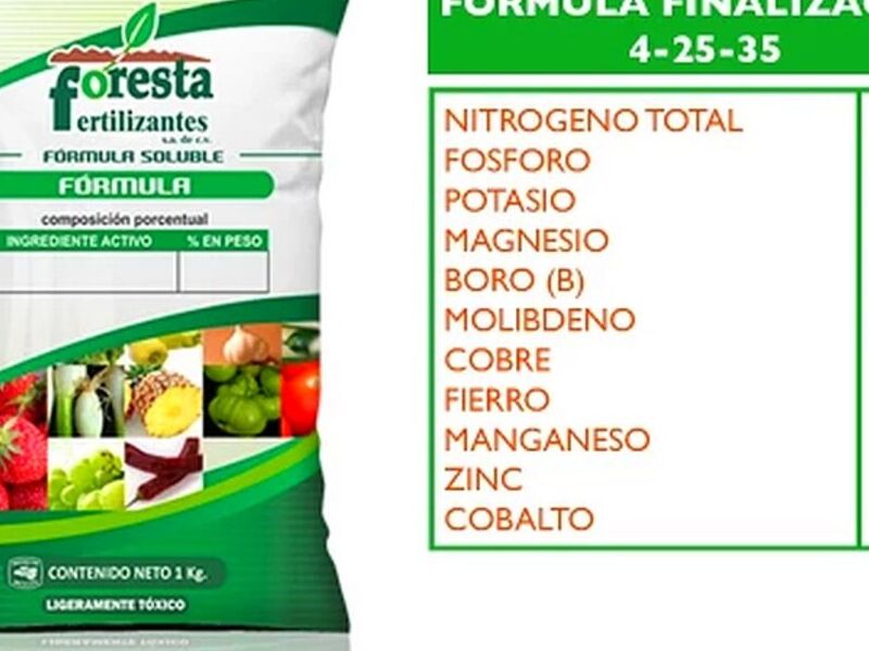 Fertilizante soluble 4-25-35 México