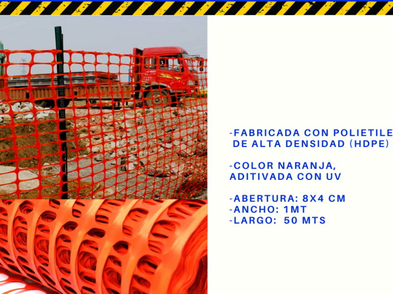MALLA NARANJA PLASTICA SEGURIDAD México