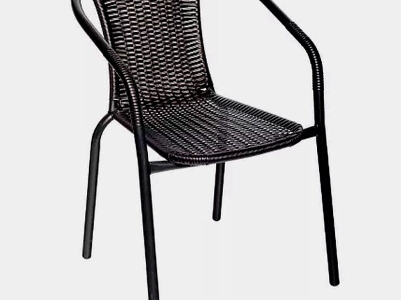 Silla Apilable Metal Negro México