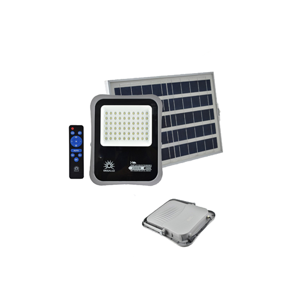 Reflector Led con Panel Solar 200 Watts IP66 C/Control Remoto