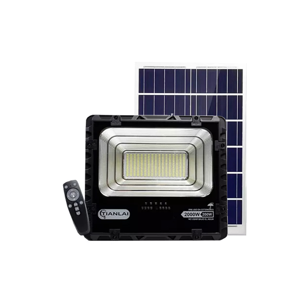 Reflector Led 200 Watts IP65 Control Remoto Carga Solar