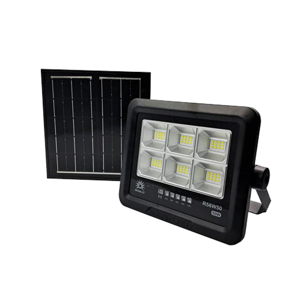 Reflector Led con Panel Solar 50 Watts Luz Blanca Fría IP65